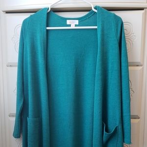 Turquoise long cardigan